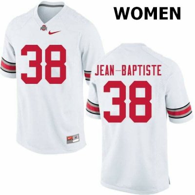 NCAA Ohio State Buckeyes Women's #38 Javontae Jean-Baptiste White Nike Football College Jersey DRV5245BT